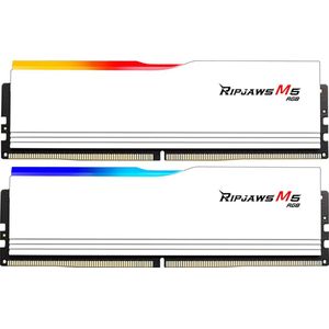 G.Skill Ripjaws M5 RGB F5-6000J3238G32GX2-RM5RW - Geheugen DDR5 - 64 GB: 2 x 32 GB - 288-PIN - 6000 MHz / PC5-48000 - CL32 - 1.10V - XMP 3.0 - RGB - wit