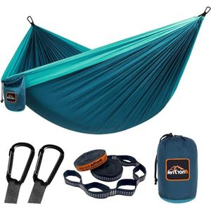 Super Lichtgewicht Draagbare Parachute Hangmat - Enkele of Dubbele Nylon Reisboom Hangmatten voor Camping - Camping Hangmat met Boom Bandjes