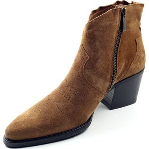 Paul Green 8110 Enkellaarsjes - Enkelboots met rits - Dames - Cognac - Maat 40