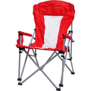 Campingstoel MCW-L50, klapstoel visstoel regisseursstoel, afwasbare beschermhoes staalstof/textiel ~ rood