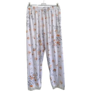 FINE WOMAN® Pyjama Broek met kanten bies 721 XL 42-44 wit/oranje