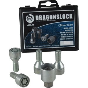 Velgenslot - Wielslot geschikt voor de Toyota Aygo 2005-2020 - Kleur Grijs - Merk Dragonslock - Verzinkt - Kleur Grijs