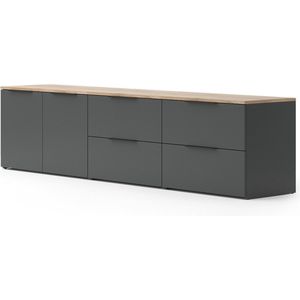 Vicco Wido Wandmeubel – 3 delen Antraciet 3 delen