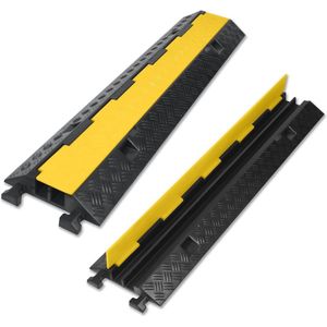 Vloer Kabelbrug en Kabelbescherming Mat - Waterdichte Antislip Bescherming voor Parkeerplaatsen, Magazijnen en Bouwplaatsen (2 Stuks)