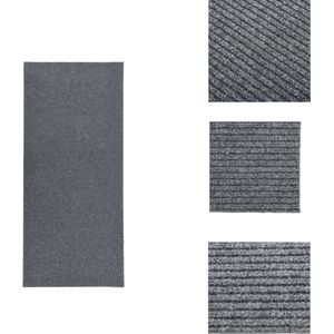 vidaXL Tapijtloper Grijs 100x250 cm - Duurzaam en geluiddempend - Vloerkleed