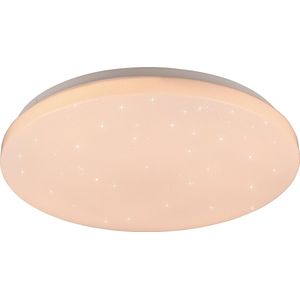 LED Plafondlamp - Plafondverlichting - Torna Kalina - 18W - RGBW - Dimbaar - Aanpasbare Kleur - Afstandsbediening - Sterlicht - Rond - Mat Wit - Kunststof