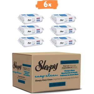 Sleepy Easy Clean, Blauwe Pakket 6 x 100 stuks, 600 Schoonmaakdoekjes, Streeploos schoon, frisse geur, 0% parabeen en chloor. geschikt voor ramen, badkamer, electronica, elke soort vloeren, en meer