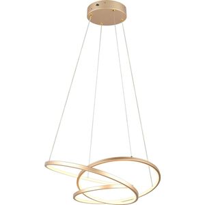 TRIO DARVIN - Hanglamp - Goud - incl. 1x SMD 34 W - Instelbare lichtkleur - Dimbaar met schakelaar - Plafondbevestiging - Niet geschikt voor externe dimmer - In hoogte verstelbaar - DIP - Schakelaar