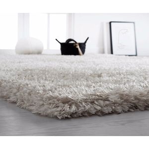 the carpet Willow – Langflor, hoogpolig vloerkleed, voor woonkamer en slaapkamer, modern, zacht, Beige, 80 x 150 cm