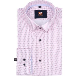 Suitable - Overhemd Print Roze - Heren - Maat 43 - Slim-fit
