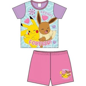Pokemon shortama - roze - Pikachu Friends Forever pyjama - maat 140