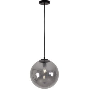 Olucia Dolf - Design Hanglamp - Glas/Metaal - Grijs;Zwart - Rond - 30 cm