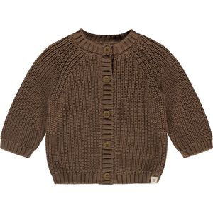 A Tiny Story baby cardigan Unisex Vest - coffee - Maat 68