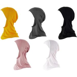 Dames Undercap Undercarf Hijab Cap Islamitische Wikkelsjaal Tulbandhoed Moslimmuts - 5 Stuks (Zwart)