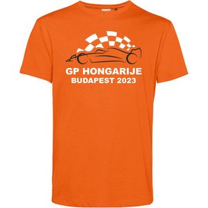 T-shirt Auto GP Hongarije Budapest 2023 | Formule 1 fan | Max Verstappen / Red Bull racing supporter | Oranje | maat XS