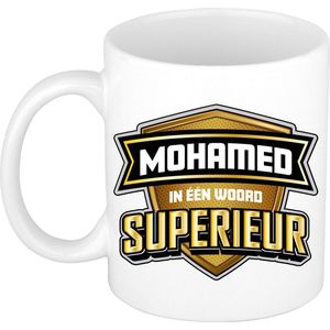 Bellatio Decorations Naam mok Mohamed - wit - Superieur - keramiek - 300 ml - collega beker - cadeau