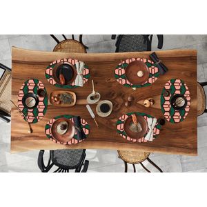 Placemats ovaal - Onderleggers - Ovale placemats - Kubus - Patronen - 3D - 6 stuks