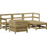 vidaXL - 5-delige - Loungeset - geïmpregneerd - grenenhout