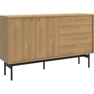 Selsey - OLAR - Tweedelige kast met vier lades - 154 cm - Natuurlijk hickory