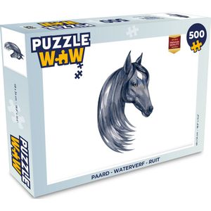 Puzzel Paard - Waterverf - Ruit - Meisjes - Kinderen - Meiden - Legpuzzel - Puzzel 500 stukjes