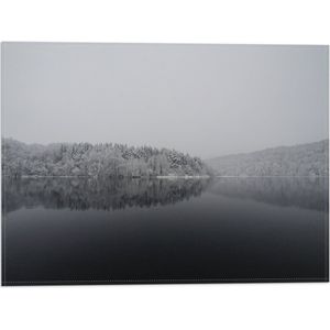 WallClassics - Vlag - Winter Meer - 40x30 cm Foto op Polyester Vlag