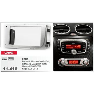 2-DIN FORD Focus II, Mondeo, S-Max, C-Max 2007-2011; Galaxy II 2006-2011; Kuga 2008-2012 (Silver) afdeklijst / installatiekit Audiovolt 11-416