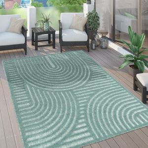 Paco Home Vloerkleed Tapijt Voor Binnen En Buiten Terras Keuken Scandinavisch Eenkleurig 120 cm Rund