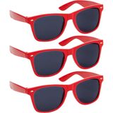 Hippe party - zonnebril - rood - 10 stuks - carnaval/verkleed