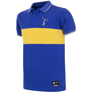 COPA - Maradona X COPA Boca Embroidery Polo Shirt - L - Blauw; Geel