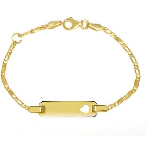 Juwelier Zwartevalk 9 Karaat Gouden Kinder Plaatarmband 13.168/12-14cm--