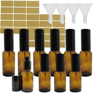 Amber Glas Spray Flessen - Navulbare Fles voor Schoonmaken en Parfum - Set van 10 Stukken 50ml en 6 Stukken 40ml