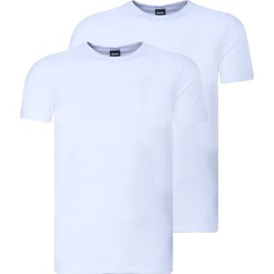 HUGO BOSS Modern stretch T-shirts slim fit (2-pack) - heren T-shirts O-hals - wit - Maat: S