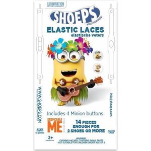 8 stuks Shoeps Minion Geel - Elastische flexibele schoenveters veter strips