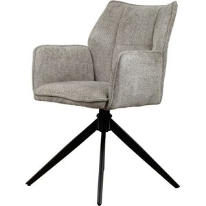 Usuals - Nala Draaistoel - Stof - Grijs - Zithoogte 47cm x Zitbreedte 41cm - Vintage