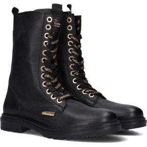 Vingino Julia Xhi Veterboots - Laarzen Met Veters - Meisjes - Zwart - Maat 32