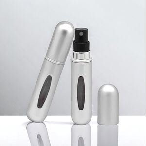 beauty solutions 2 stuks hervulbare parfumverstuiver 5ml - 70x verstuiven - mini reis parfum - zilver