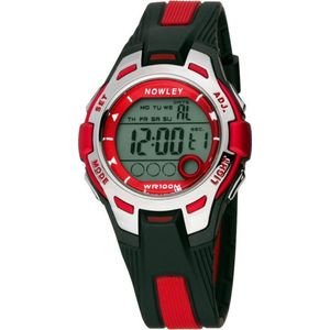 Nowley 8-6130-0-1 digitaal horloge 37 mm 100 meter zwart/ rood