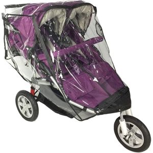 Regenhoes voor dubbele kinderwagen Universele maat weerschild voor kinderwagenaccessoires met dubbele paraplu