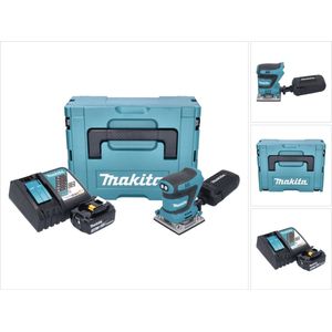 Makita DBO 484 RF1J Accuschuurmachine 18 V 112 x 102 mm + 1x accu 3.0 Ah + lader + Makpac