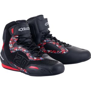 Alpinestars FQ20 Faster-3 Rideknit Shoes Black Bright Red US 6.5 - Maat - Laars