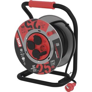 Kabelhaspel 25 m met 4 geaarde stopcontacten - Waterdicht, Slagvast en Weerbestendig voor Buiten - H07RN-F 1,5 mm2, 230 V, 16 A, IP44