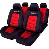 Stoelhoezenset Sparco Zwart / Rood (11-delig) (ook geschikt voor Side-Airbags)