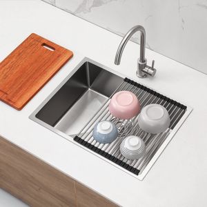 Oprolbaar Vaat Droogrek - Scandinavisch Design - Opvouwbaar Hittebestendig Roestvrijstalen Keuken Afdruiprek Pannenrek - Vaatwasser geschikt - Sterke 18-staafs Onderzetter - Foodgrade Materiaal