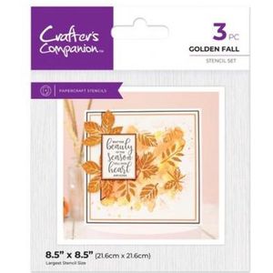 Crafter's Companion - Halloween&Fall Stencil Set - Golden Fall