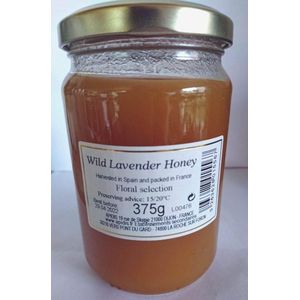 Honing wilde lavendel vloeibaar honingpot met honinglepel
