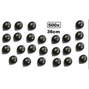 500x Super kwaliteit ballonnen metallic zwart 36cm