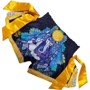 Fluory Muay Thai Kickboks Broekje Olifant Zwart MTSF101 maat XXXL