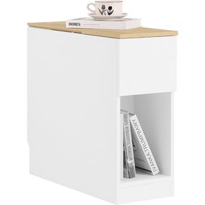 Meerveil Nachtkastje, Bijzettafel Met Lade, Scandinavische Stijl Geschikt Voor Woonkamer Slaapkamer 40 X 40 X 56 Cm Wit Eiken Meerveil Nachtkastje, Bijzettafel Met Lade, Scandinavische Stijl Geschikt Voor Woonkamer Slaapkamer 40 X 40 X 56 Cm Wit Eiken