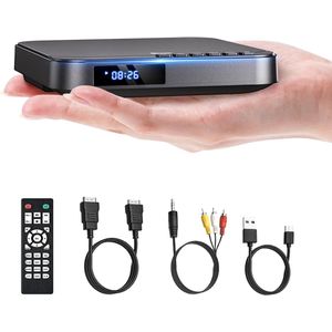 Mini DVD Speler met HDMI en AV Uitgang – Full HD 1080P – Regiovrije DVD Speler – Met USB en TF Kaartingang – Inclusief Afstandsbediening – Ondersteunt PAL en NTSC – Compacte DVD Speler voor TV