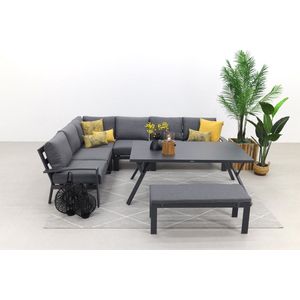 Garden Impressions Rondo Loungedining set 6-delig - carbon black/ mystic grey
